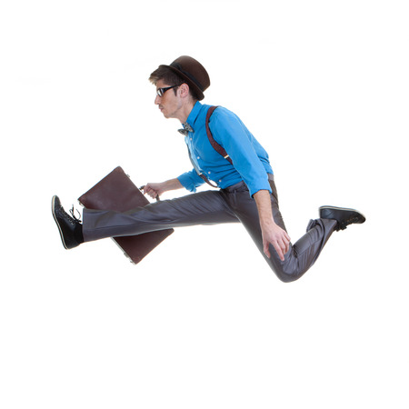 business man in hurry , rush  fast speedの写真素材