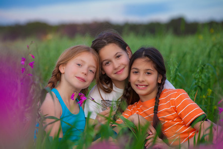 group healthy happy kids smilingの写真素材