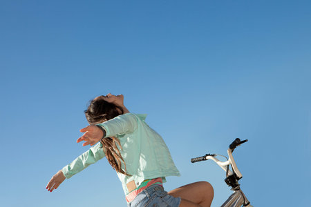 summer holiday vacation break freedom happy kidの写真素材