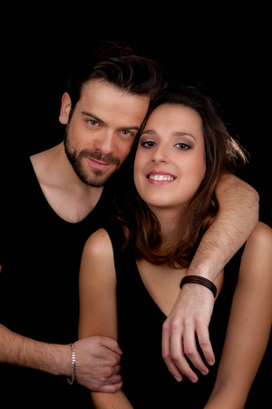 happy young couple smiling in loveの写真素材