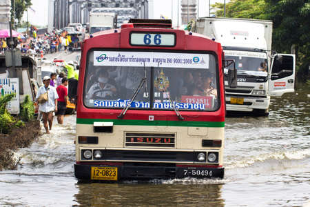 heavy flooding in thailandのeditorial素材
