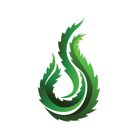 Cannabis Marijuana Flame Logo Vectorのイラスト素材