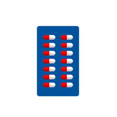 Capsule Packaging Flat Icon Isolated in Whiteのイラスト素材