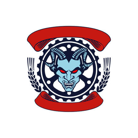 Demon Head Logo template with Place for Textのイラスト素材