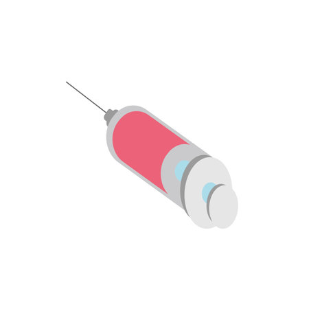 Isometric Medical Tools Antivirus Vaccine Injectionのイラスト素材