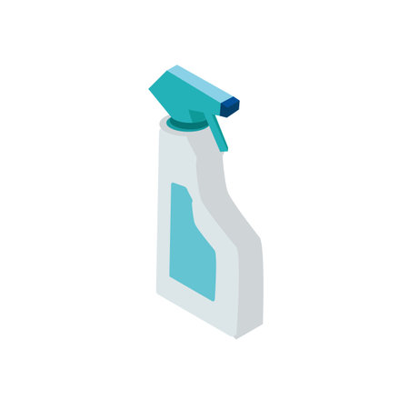 Medical Spray Sanitizer Isometric Flat Icon Illustration Isolated in Whiteのイラスト素材