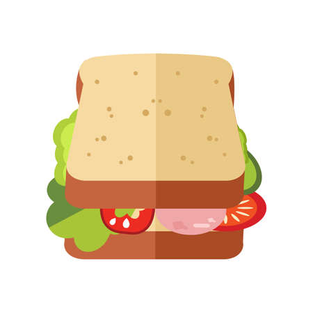 Sandwich Flat Icon Vector Illustration Fast Food Elementのイラスト素材