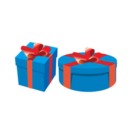 Square and Round Gift Box for Special Event Presentのイラスト素材