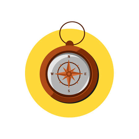 Travel Compass Flat Icon Illustration Direction Symbolのイラスト素材
