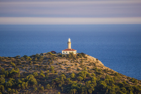 Lighthouse at Skrivena Luka bayの写真素材