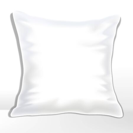 Vector plain and white pillow or cushion mock-up, square shapeのイラスト素材