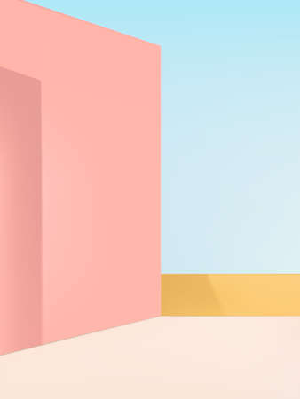 Vector Studio Shot Product Display Background with Pastel Wall or Corner for Beauty and Healthcare Products.のイラスト素材