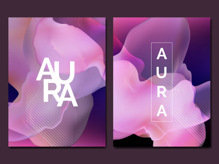 Vector Minimal Abstract Smoke or Aura Effect Background, Card, Book Cover or Poster Template in...