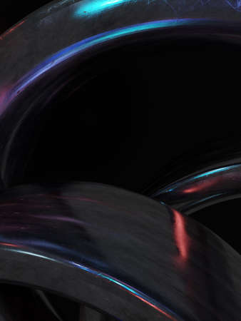 3D Rendering Dark Holographic or Iridescent Minimal Geometry Abstract Background for Electronic Product Display.の写真素材