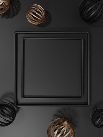 3D Rendering Festive Minimal Square Plates Product Display Background for Beauty, Healthcare,...