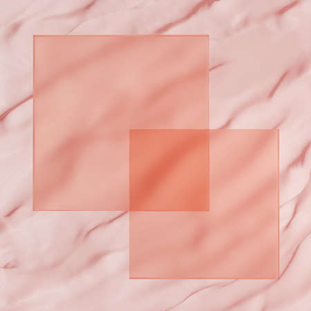 3D Rendering Studio Shot Product Display or Message Board Background with Transparent Pink Spheres, Plates and Rings for Beauty or Skincare Products Social Media Advertising.の写真素材