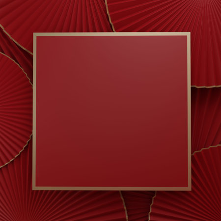 3D Rendering Minimal Chinese, Korean or Japanese Style Paper Fan Studio Shot Product Display or...
