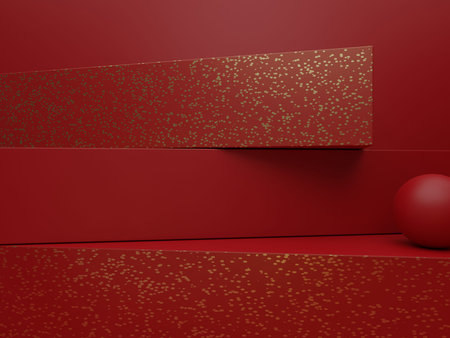 3D Rendering Seasonal, New Year or Christmas Studio Shot Product Display Background for Luxury or Festive Products.の写真素材