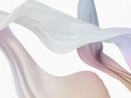 3D Rendering Dynamic Iridescent Color abstract or Cloth Background for Beauty or Cosmetics Brochure or Presentation Cover.の写真素材