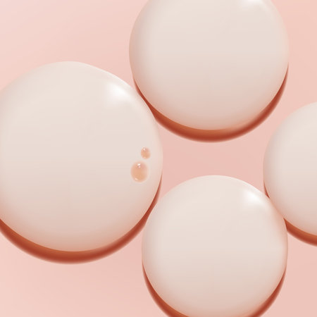 Vector Realistic Water Drops or Beauty and Cosmetics Clear Gel Element 3D Illustration in Pink for Poster, Book Cover or Advertisement Background.のイラスト素材