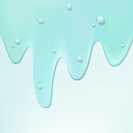 Vector Realistic Dripping Beauty and Cosmetics Clear Gel Element 3D Illustration in Pastel Background under sunlight for Poster, Book Cover or Advertisement Background. Yellow, Blue or Pink.のイラスト素材