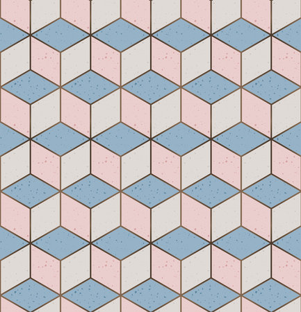 Vector Retro Iconic Old Hong Kong or Taiwan Flooring Tiles Seamless Pattern for Products or Wrapping Paper Prints.のイラスト素材