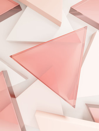 3D Rendering Geometric or Abstract Shape Acrylic Glass Rings Product Display Background for Summer...