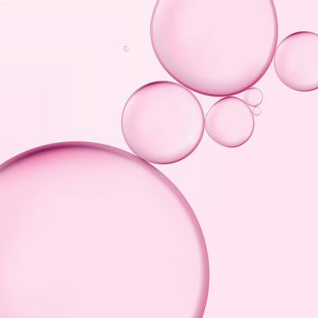 Vector Realistic Macro Beauty and Cosmetics Clear Gel or Foam Bubbles Element 3D Illustration for Poster, Book Cover or Advertisement Background.のイラスト素材