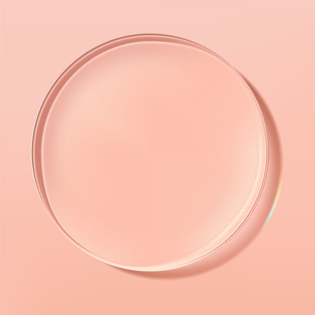 Vector Petri Dish or Glass Plate under sunlight 3D Illustration for Beauty and Healthcare Poster, Product Packaging, or Advertisement Background.の写真素材
