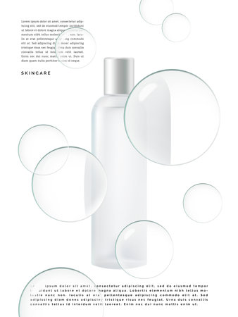 Vector Minimalist Abstract Water Drops Poster, Book Cover or Advertisement Background. Pure White.のイラスト素材