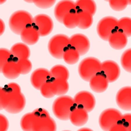 Vector Retro Vintage Japanese Style Abstract Cherry Blossom, Sakura or Classic Floral Seamless Surface Pattern for Products, Fabric or Wrapping Paper Prints. Pastel or Watercolor Drawing Effect.のイラスト素材