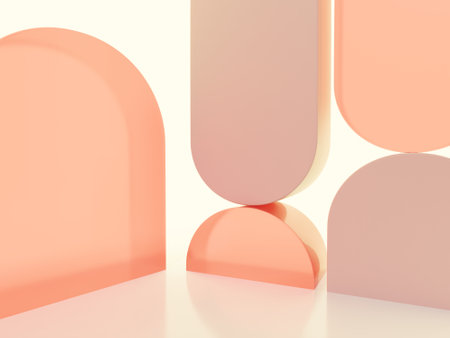 3D Rendering Minimal Studio Shot Pastel or Vibrant Color Transparent Acrylic Board with Back Light Product Display Background for Fashion, Cosmetics and Trendy Products.の写真素材