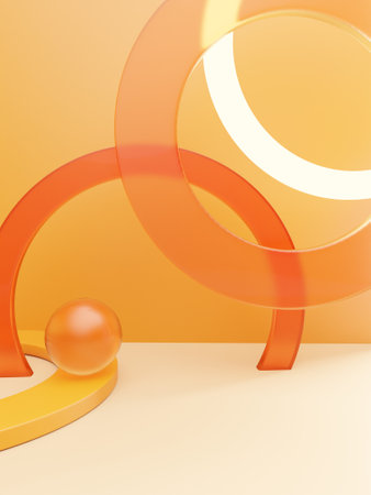 3D Rendering Minimal Studio Shot Pastel or Vibrant Color Transparent Acrylic Board with Back Light Product Display Background for Fashion, Cosmetics and Trendy Products.の写真素材