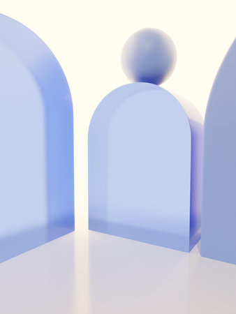 3D Rendering Minimal Studio Shot Pastel or Vibrant Color Transparent Acrylic Board with Back Light Product Display Background for Fashion, Cosmetics and Trendy Products.の写真素材