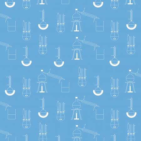 Pattern of various distillation apparatuses for the chemical laboratory technology, creatively set the scene, any continuable, free scalable vector graphics in the AI     EPS formatのイラスト素材