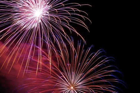 Colorful fireworks on the dark sky,の写真素材