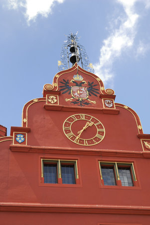 Facade of the city house in Freiburg (Germany)                                    の写真素材