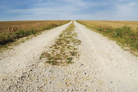 Lonely dirt track in Bavaria (Germany)の写真素材