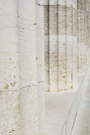 Architecture detail with old historic columns