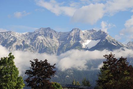 Karwendel Mountains in the alps of Austriaの写真素材
