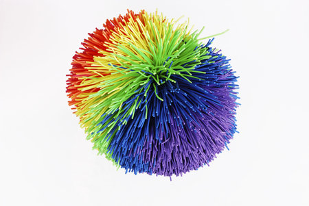 Colorful toy (a hedgehog ball)の写真素材