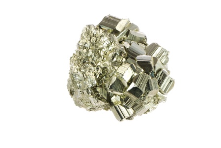Macro of an isolated iron pyrite mineralの写真素材
