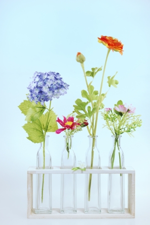 Deco with artifical plastic flowersの写真素材