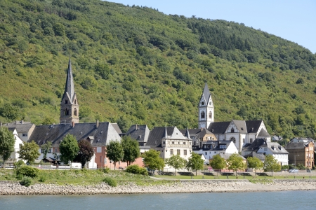 Small town in the Rhine Valley (Germany)の写真素材