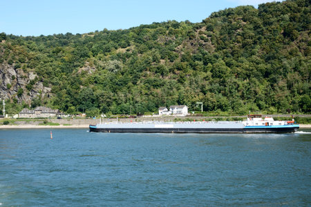 Transport ship at the river Rhine in Germany.