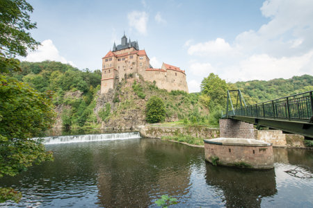 KRIEBSTEIN, GERMANY - SEPTEMBER 6: The Kriebstein Castle in Kriebstein, Germany on September 6, 2014. The building from the 14th century is called Saxonyâs most beautiful knightâs castle.のeditorial素材