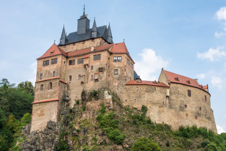 KRIEBSTEIN, GERMANY - SEPTEMBER 6: The Kriebstein Castle in Kriebstein, Germany on September 6, 2014. The building from the 14th century is called Saxonyâs most beautiful knightâs castle.のeditorial素材