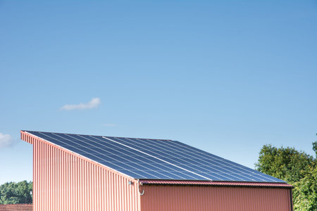 Photovoltaic energy creation with solar panels on the roof