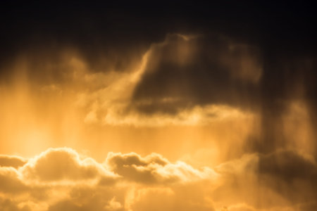 Dramatic sky at an approaching thunderstormの写真素材
