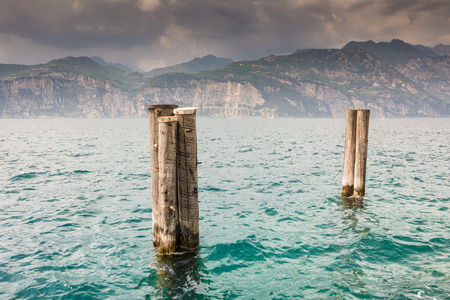 Lake Garda landscape in Italyの写真素材